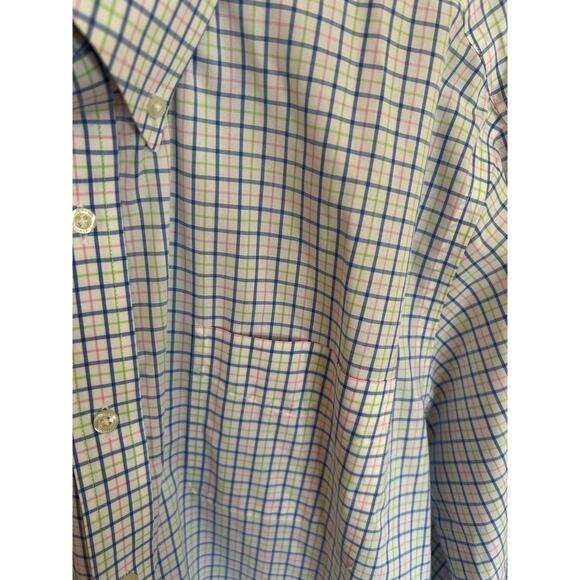 Lauren Ralph Lauren Classic Fit Pink/Blue/Green Plaid ButtonUp SIze 18 36/37 - Picture 2 of 3